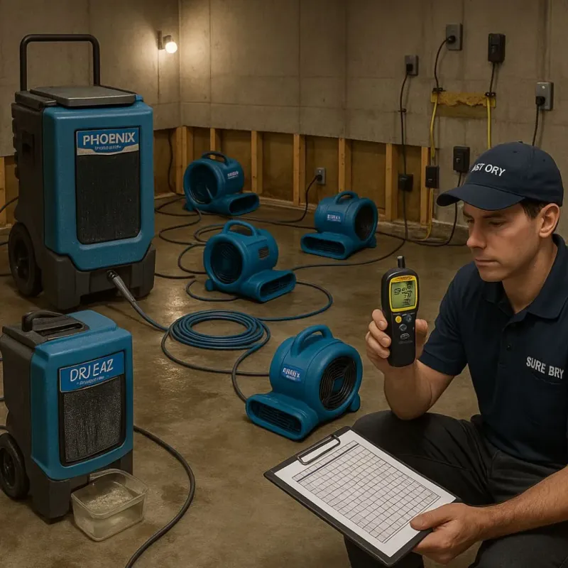 Structural Drying and Dehumidification process in Horse Pasture, VA